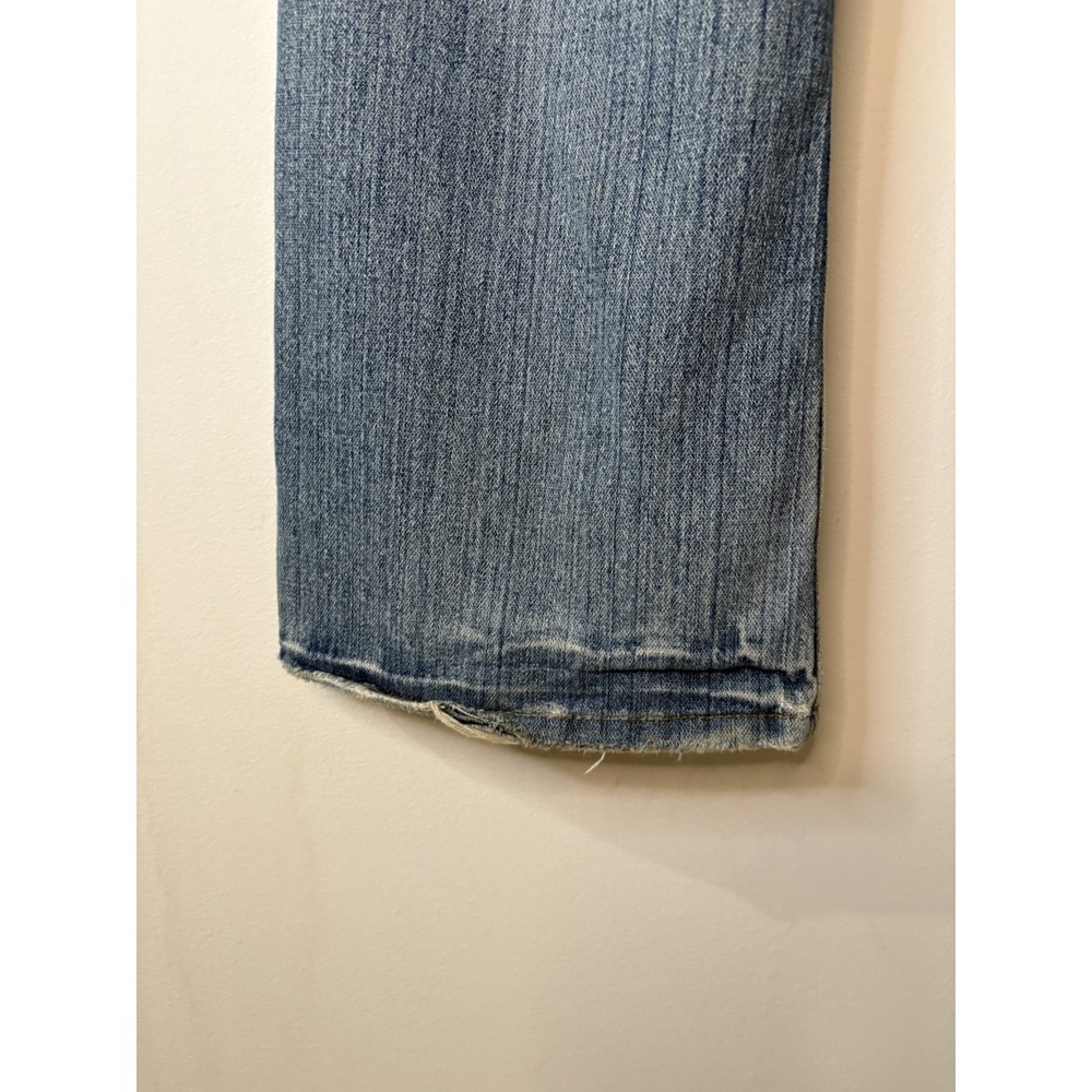 Y2K Plugg Jeans Co Mens 34x30 Bootcut Ripped Denim Jeans Medium Wash 100% Cotton - Picture 13 of 15